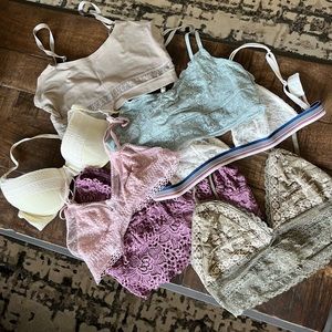 Bundle of 7 bras! Small A/B cup, mostly bralettes